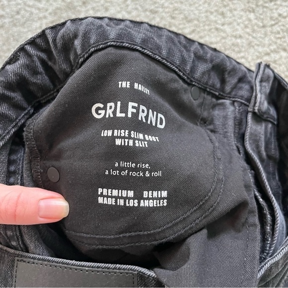 GRLFRND Black Hailey Low Rise Slim Boot Jean with Slit jean women’s size 27 NWT - Picture 6 of 14